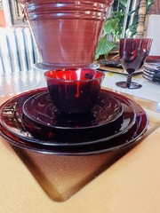74 Vintage Duncan Miller Ruby Red/Anchor Hocking Royal Ruby Drinkware 65 Pieces
