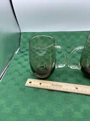 2 Vtg Libbey Tawny Smoke Tempo Accent Tankered Handled Beer Mugs