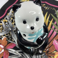 Vintage Benihana Black White Panda Bear w Bamboo Tropical Tiki Mug Vase 6 in