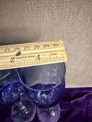 BOHEMIA CZECHOSLOVAKIA COLONY BLUE & GEEN CHAMPAGNE FLUTE