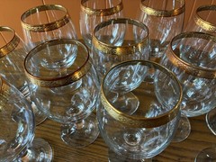 Circleware Crystal Classique Gold Encrusted Trim Iced Tea Goblets: Set of 6