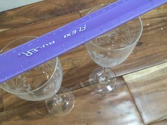 2 Rona Slovakia Wine Crystal Glasses white modern dandelion flower 8.2»X2.75»