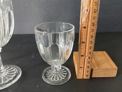 Anchor Hocking Colonial Knife and Fork set of 3 Water Goblets and Wine Goblet