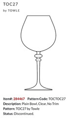 TOWLE Austrian Crystal 24oz Bordeaux Wine Glass TOC27 10″ Burgundy Set of 4
