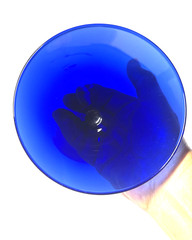 *Set of 4 Dark Cobalt Blue Martini Glasses 7″