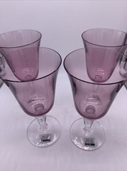 Reed And Barton miller rogaska crystal glasses four with lavendar