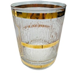 Pair New York Culver 22k Gold Lowball Whiskey Glass Tumblers WTC Twin Towers MCM