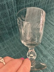 4 Libbey Wheat Glass (Stem 3003 Cut) 3 iced tea glasses and 1 wine glass