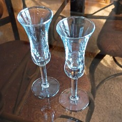 Clear Glass Cordial Glasses Two-Piece Set Tapered Glossy Finish