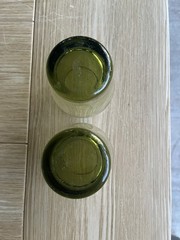 Vintage Libbey Perception Olive Green Curved Rocks Glasses, 10 Oz, Set Of 2