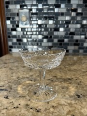 Waterford Crystal Lismore Champagne Or Sherbet Glass 4 1/8″ Tall / gothic font