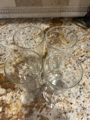 SET 4 ETCHED SCHOONER, BOAT, CLIPPER SHIP TALL GLASSES-See all Pics