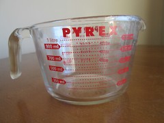 Pyrex Glass Measuring Cups 4 Cup / 1 qt. / 1 Liter & 2 Cup / 1 Pint / 500 ml.