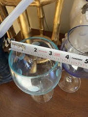 Waterford Marquis Polka Dot Set Of 2 Blue And Green Wine Glass Balloon Goblets