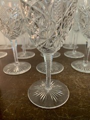 9 Red Wine Glasses Lagny Model Crystal By Baccarat (Price per Unit)