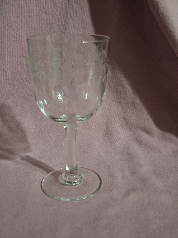Copa de vino Noritage patron Bamboo, grabado de tallos y hojas de Bambú, 1920
