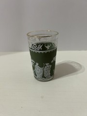 8 Jeanette 6oz Juice Glass In Wedgwood Green With 22K Gold Trim With Box