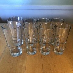 Libbey Endeavor 2 -16 oz Pub/ 6 -10 oz High Ball Stacking Clear Glasses USA