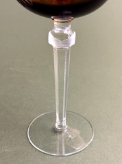 Bohemian Hortensja Poland Topaz Amber Cut to Crystal Hock Wine Glass 8 1/8»