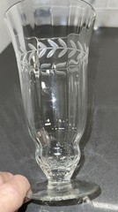 1 Vintage Etched Optic Footed Water/Tea/Parfait Glass, Beautiful