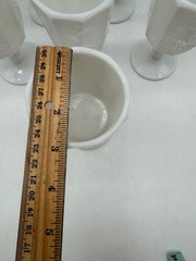 LOT (8) Westmoreland White Paneled Grape Milk Glass 6″ Set of 8 Goblets
