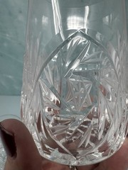 Vintage Bavarian 24% Lead Crystal Tapered Whiskey Tumbler Hand Cut
