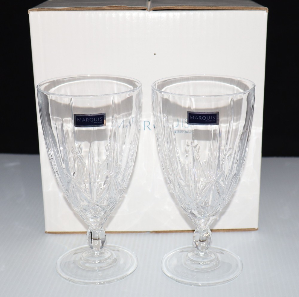 2 MARQUIS BY WATERFORD SPARKLE ICED TEA TUMBLERS GLASSES IN BOX NEVER USED