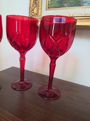 New MARQUIS by WATERFORD Brookside Red Crystal Wine Glasses 8.5″ Set of 4