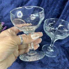 2 – Libbey Chivalry Clear VTG Stemware 4.5” Champagne Sherbet Glass Barware