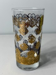 VTG Culver Mid-Century 22-Karat Gold Embossed 1 Highball Glass Valencia Pattern