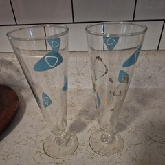 1950s Federal Glass Pilsner Mid Century Modern Barware Glasses – Set Of 2