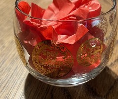 Set of 4 Federal Glass 22K Gold Roma Coins Roly Poly Glasses