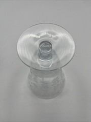 Lacy Needle Etch Optic Water Iced Tea Glass Goblet Pair 5 5/8″ Tall