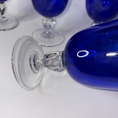 4 Casual Setting Sapphire 9 oz Water Goblets by Cristal D’Arques-Durand France