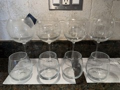 MIKASA CLEAR CRYSTAL CHEERS BALLOON RED & WHITE WINE GLASSES (SET OF 8)