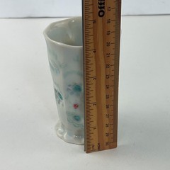 Catherine Boswell Studio Pottery Cup Artisan Handcrafted Floral Sipper Celadon