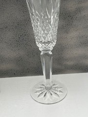 Vintage Lenox USA Crystal Champagne Flutes Glasses Set 2 Cut Crystal Starburst