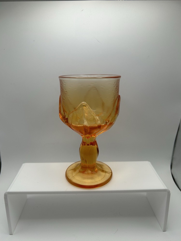 Vintage Tiffin Franciscan Cabaret 6” Water Goblet in Persimmon/Orange Glass. D3
