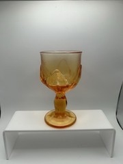 Vintage Tiffin Franciscan Cabaret 6” Water Goblet in Persimmon/Orange Glass. D3
