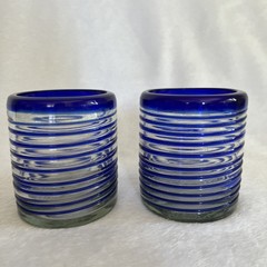 Cobalt Hand blown Recycled Glass – Pair