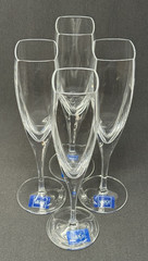 Mikasa Panache Crystal Champagne Glasses Made in France Original Labels No Box