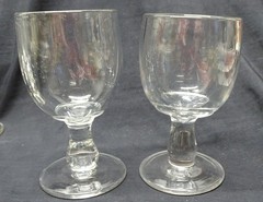 Rummer 19th Century Pair of Goblets 2 part Mold Pub Inn Barware #4