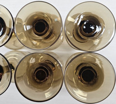 6) Libbey Tawny Accent Wine Glass Set Vintage Table Drink Bar Stemware Retro Lot