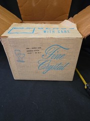 Vintage Fine Crystal Wine Glasses By Diamond Craft Co. With Original Box/Papers