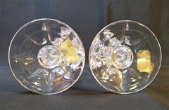 2 Vintage GORHAM LEAD CRYSTAL TULIP CANDLESTICKS 5-3/4″ Tall Made West Germany