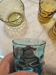 VTG Depression Glass Lot Of 6 Inverted Thumbprint Multicolored