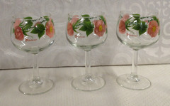 Franciscan Desert Rose 6.5″ H Wine Goblet Glass – Set of 3 – VERY NICE!