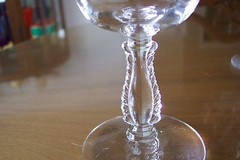 Fostoria Glass Clear Panel Optic Silver Flute Low Sherbet Excellent Used Cond.