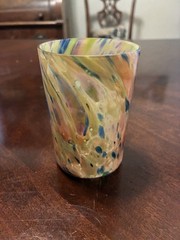 Antique End of Day Spatter Glass Tumbler