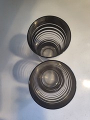Silver Stripe Mid Century Barware Highball Glass Set of 2